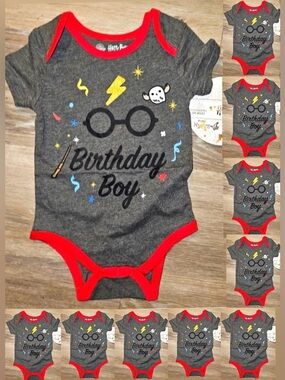 10 NEW HARRY POTTER M Birthday Boy Baby One-Piece Bodysuit 18 month size